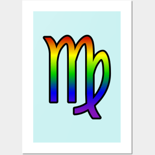 Virgo Rainbow Pride Symbol Posters and Art